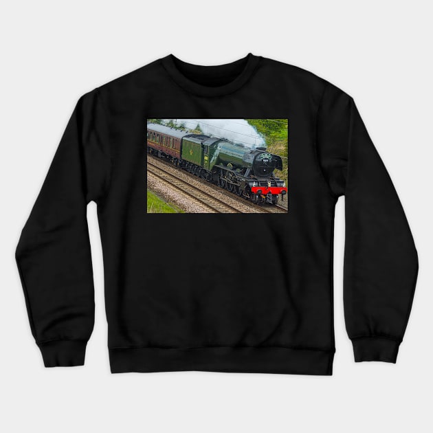 The World Famous Flying Scotsman Crewneck Sweatshirt by tynesidephotos